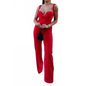 NEW MISS CIRCLE harrah jumpsuit in red